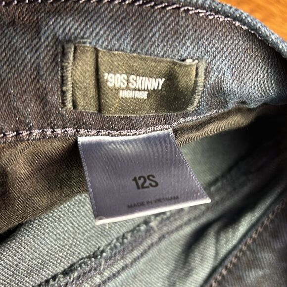 EXPRESS NWT 90s Skinny High Rise dark wash jeans size 12S - Picture 8 of 9